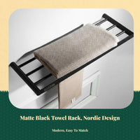 Matte black 304 steel bathroom shelf