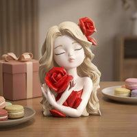 Piggy Bank Cute Girl Coin Bank Gift Idea for Desk, Girls, Women