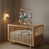 Textile Crib Mobile Handmade Baby Decor Visual Stimulation for Infants, Newborns