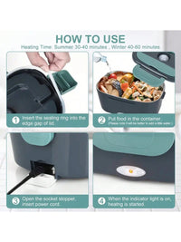 Multifunctional Car Electric Heating Lunch Box Large Capacity 12V/24V Plug-in Keep Warm UK Plug