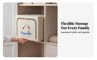 Foldable Fabric Box with view panel Large Capacity Household Storage Side Handles