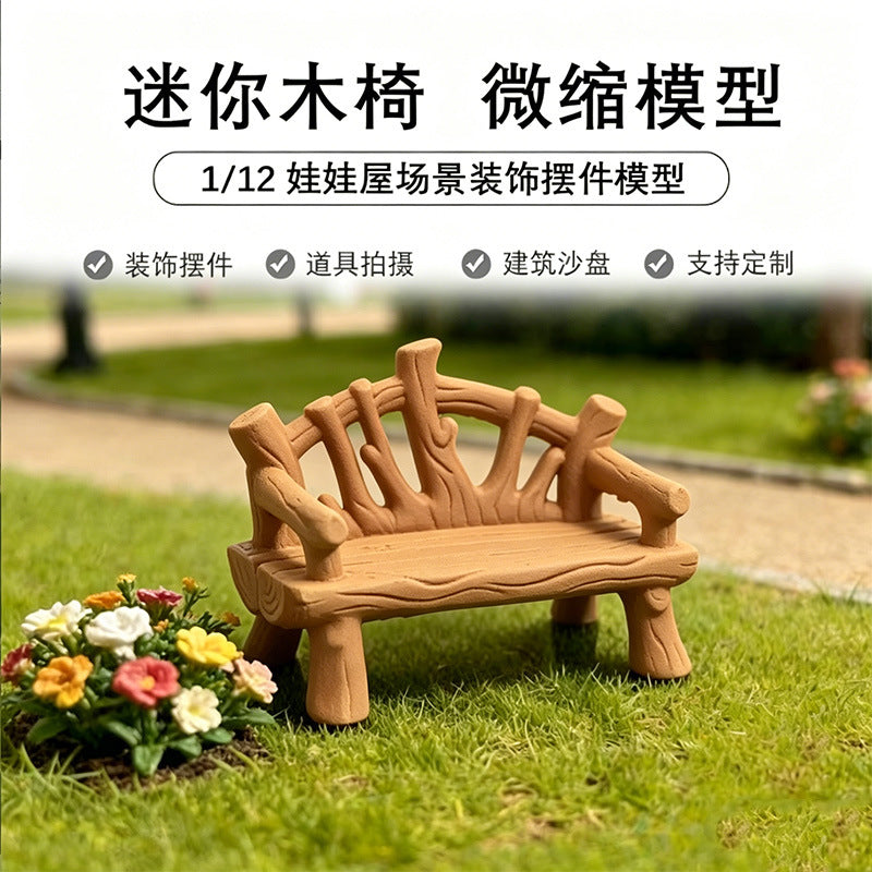 Miniature Park Bench Dollhouse Furniture DIY Micro Landscape Ornament