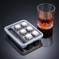 Home Bar Whisky Stones and Stainless Steel Bar Accessories, Reusable Chilling Stones for Party Supplies, 304 Stainless Steel Chilling Cubes