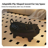 Cartoon Pig Side Table Heavy Duty 60kg Load Pig Shaped Storage Ottoman