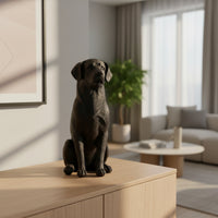 Resin Sitting Dog Figurine Seated Dog Figurine Tabletop Ornament Carved for Collectors, Living Room, Entryway, Office, Bookshelf