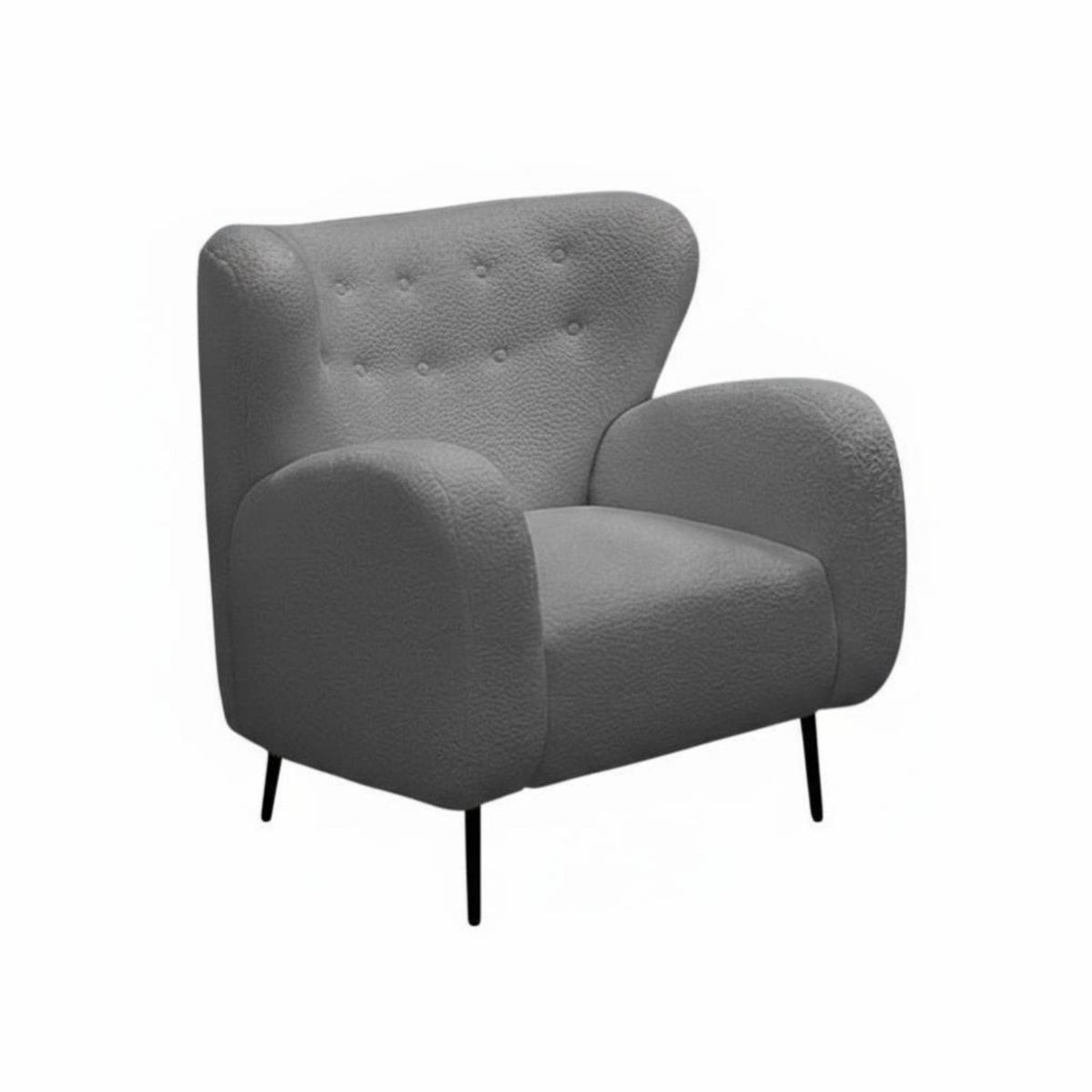 Boucle Upholstered Armchair Nordic aesthetic Accent Chair contemporary Design Easy Assembly for Women, Readers, Bedroom
