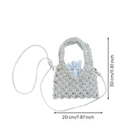 Beaded Handbag with Drawstring Pouch Compact Purse Small for Weddings