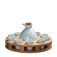 Japanese Sake Set Ceramic 12-Piece Minimalist Style