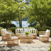 Outdoor Rattan Sofa for Patio, Terrace, Sunroom, Weather-Resistant, Balcony Furniture