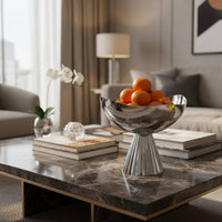 Stainless Steel Fruit Bowl Easy to Polished Metal Fruit Plate Stable Base Table Decor for Living Room