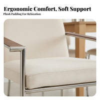 Upholstered Armchair Retro aesthetic Dining Room Chair Ergonomic Support for Bedroom