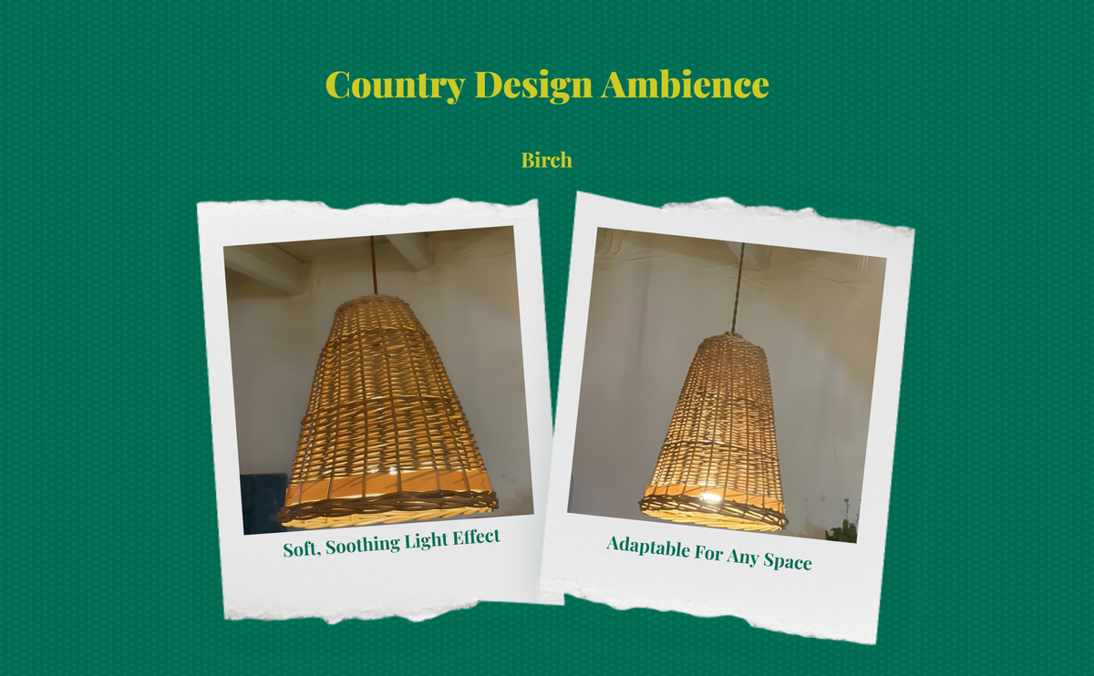 Rattan pendant shade for rustic decor