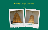 Rattan pendant shade for rustic decor