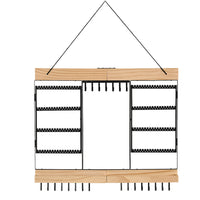Wall-Mounted Wooden Jewelry Organizer with 6 Layers for Earrings and Necklaces
