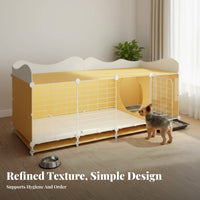Small Dog Kennel with Toilet 360° Swivel Wheels Rolling Dog Kennel
