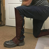 外贸中世纪武士护腿维京时代PU皮脚踝护具cosplay道具速卖通