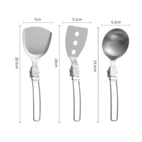 6 Pieces Camp Utensil Set with Storage Bag Foldable Camp Cooking Utensil Space-Saving-Saving Cooking Utensils with Pouch for Backpackers, Hikers