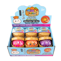 12 Pieces Slow Rebound Steamed Bun Squishy Cartoon Face Bun-Shaped Squishy Toy Round Container Foam Press Toy Display Box