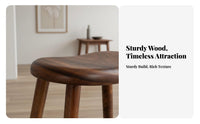 Artisan-Made Walnut Bench Solid Wood Construction Wooden Stool Versatile Use
