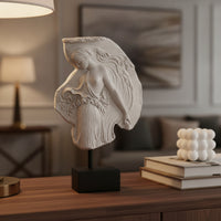 Female Relief Sculpture Elongated Sculpture with Metal Rod Decorative Woman Statue for Mantel