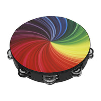 10-Inch Hand Shaken Tambourine for Children, Double Row Colorful, Dance Exam Prop, Hand Drum