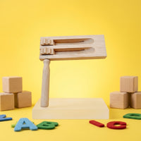 Wood Instrument Block with Handle Hardwood Resonant Percussion Instrument for Young Children