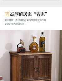 美式斗柜复古实木收纳柜卧室床头柜子抽屉多功能客厅储物边柜带门
