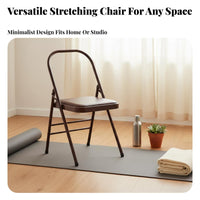 Foldable Iyengar Mind-Body Practice Chair Multi-Functional Mind-Body Practice Auxiliary Chair Stretching Assistance Fitness Equipment Heavy Duty for Beginners, Seniors, Home Gym