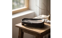 Fruit Serving Footed Tray Irregular Tray with Legs Rustic for Tea-Serving Areas, Table Styling