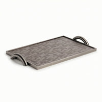 Decorative Tray with Handles Textured Vanity Tray Sleek for Dresser, Entryway