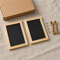 2 Pieces Wood Frame Mini Chalkboard Easy to Hang Message Board Reusable