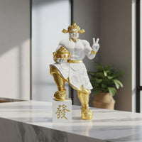 Muscular God of Wealth Statue Housewarming Gift Cai Shen Statue for Shop Counter