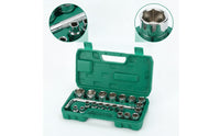 Socket Wrench Set Chrome-Finished Socket Set with Case Mirror-Polished Mechanics Tool Kit for Home Improvement Hobbyists, Homeowners, Garage