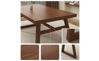 Black Rectangular Dining Table Stable Dining Table with Steel Frame Modern Furniture Rustic for Kitchen, Cafe
