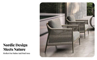 4-Piece Woven Sofa Set Nordic design Outdoor Furniture Easy to Clean Ergonomic Design for Homeowners, Adults