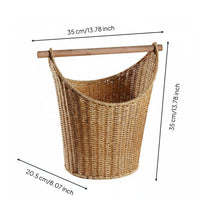 Imitation Rattan Storage Tote Easy to Clean Toilet Paper Holder Basket With Handles Toilet Paper Basket for Bedroom