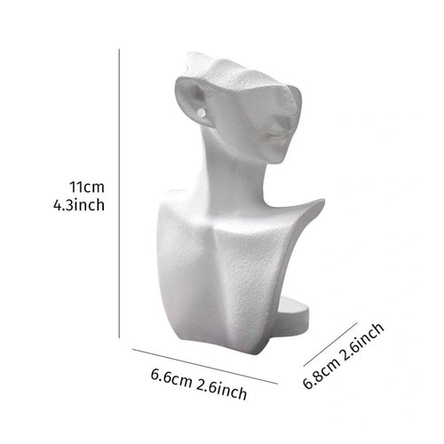 3 Pieces Abstract Face Statue Shiny Finish Modern Bust Figurine for Office