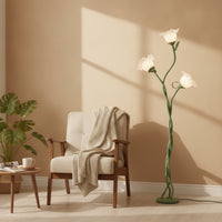Flower Floor Lamp Curved Flower Standing Lamp Sculptural Decorative for Living Room, Bedroom