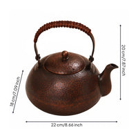 Burgundy Copper Kettle Thickened Handmade Copper Teapot Heat-Resistant Handmade Hammered Teapot