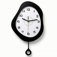 Pendulum Wall Clock Irregular Wall Clock with Pendulum Minimalist for Hallway, Bedroom, Office