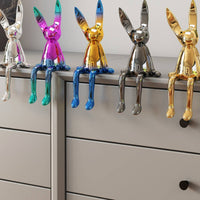 Long-Eared Rabbit Decor Luxury Design Metal Rabbit Statue Modern