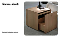 Slim Side Table Minimalist Design Box-Frame End Table Hidden Storage Modern aesthetic for Apartment Dwellers, Students