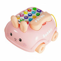 Early Education Musical Story Phone Cute Creature Design Bunny Phone Toy English Learning for Toddlers