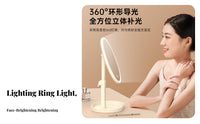 Collapsible Illuminated portable Built-in light-emitting diode Light Makeup Mirror for on-the-mobileers