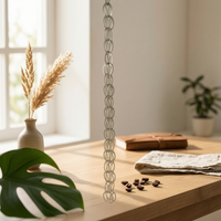 Rain Chain with Oval Links Decorative Hardware Architectural for Gardens, Patios