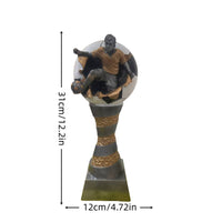 Global Championship Theme Figurine 3D Sculpted Design Soccer Player Sculpture