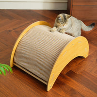 Cat Rocking Bed Curved Cradle Elegant Feline Lounger and Activity Center for Small Apartments