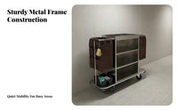 Accommodation Linen Cart Heavy Duty Hotel Housekeeping Service Cart Sturdy and Sturdy Janitorial Cleaning Trolley for Housekeepers, Hospital, School