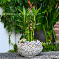 跨境仿古多肉绿植花盆创意花园户外庭院装饰树脂工艺品蛋壳花盆