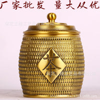 批发黄铜茶叶罐将军罐茶叶罐工艺品摆件量大从优一件代发